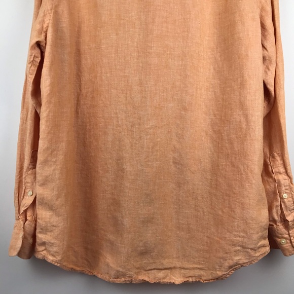 Banana Republic Orange Linen Button Down Shirt - Picture 11 of 12